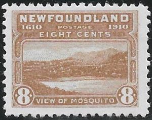 Newfoundland. 1910 8c. Bistre-Brown. SG 101. (MH)