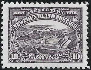 Newfoundland. 1910 10c. Purple-Slate. SG 103. (MH)