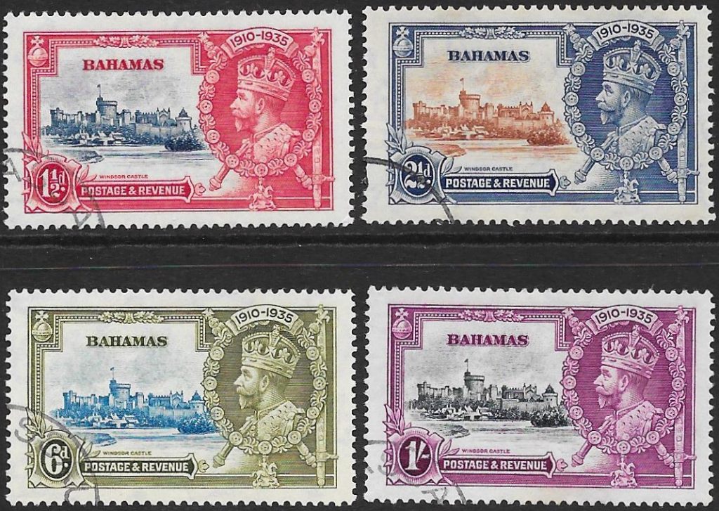 Bahamas: 1935 Silver Jubilee Set of 4. SG 141-144 (FU)