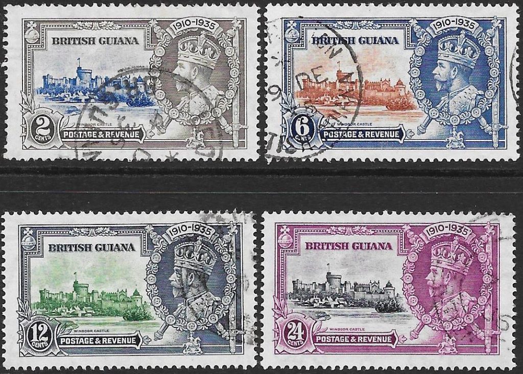 British Guiana: 1935 Silver Jubilee Set of 4. SG 301-304 (FU)
