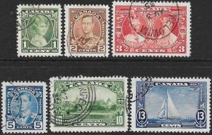 Canada: 1935 Silver Jubilee Set of 4. SG 335-340 (FU)