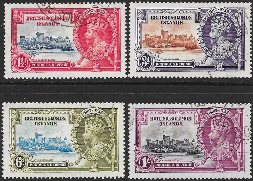 British Solomon Islands: 1935 Silver Jubilee Set of 4. SG 53-56 (FU)