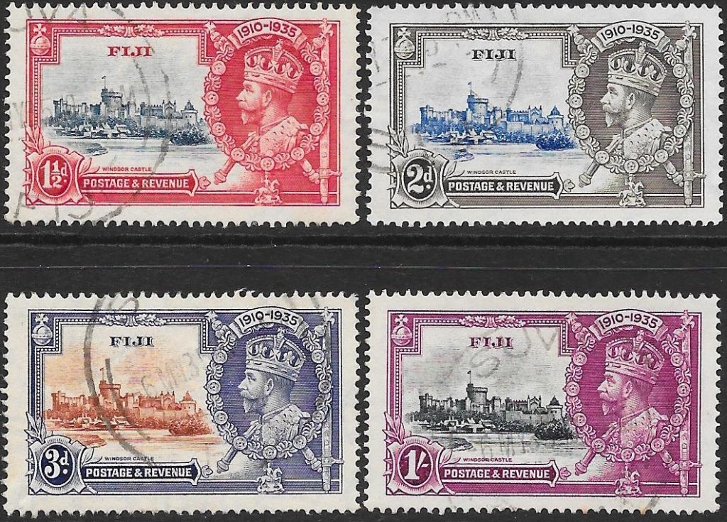 Fiji: 1935 Silver Jubilee Set of 4. SG 242-245 (FU)