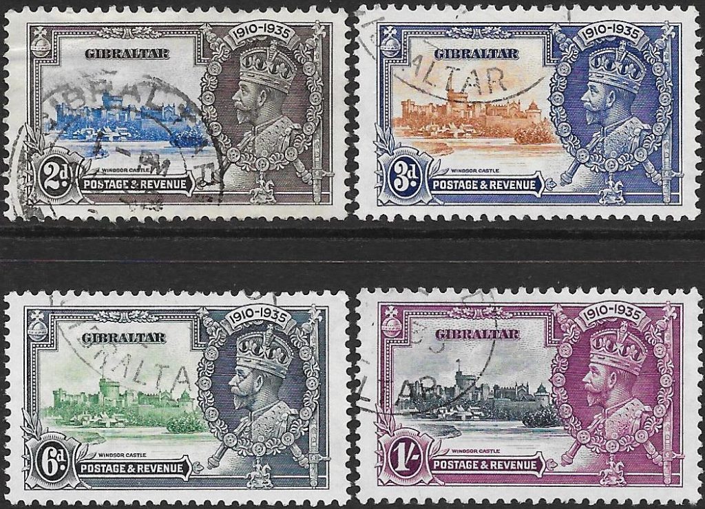 Gibraltar: 1935 Silver Jubilee Set of 4. SG 114-117 (FU)