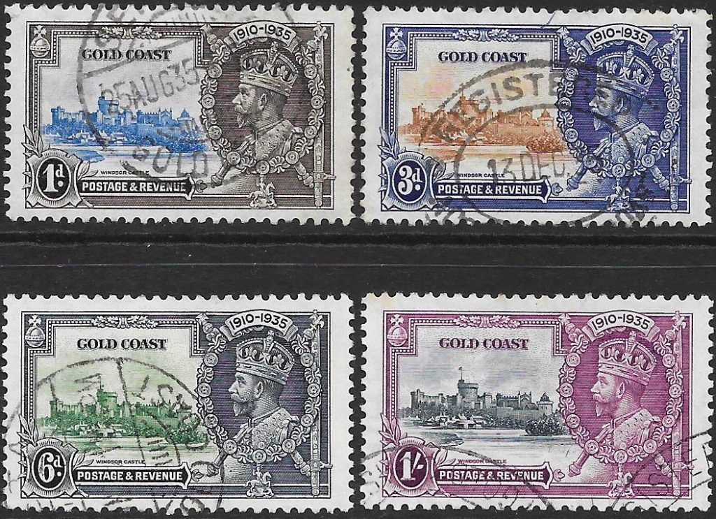 Gold Coast: 1935 Silver Jubilee Set of 4. SG 113-116 (FU)