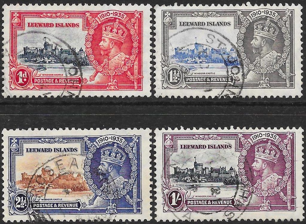Leeward Islands: 1935 Silver Jubilee Set of 4. SG 88-91 (FU)