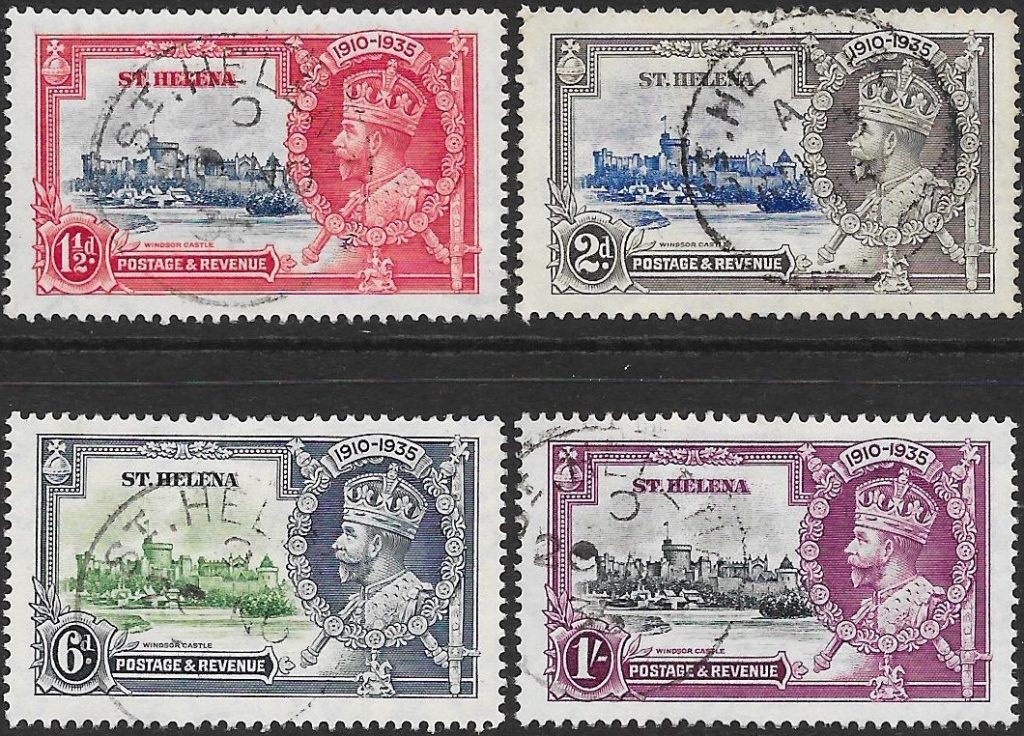 Saint Helena: 1935 Silver Jubilee Set of 4. SG 124-127 (FU)