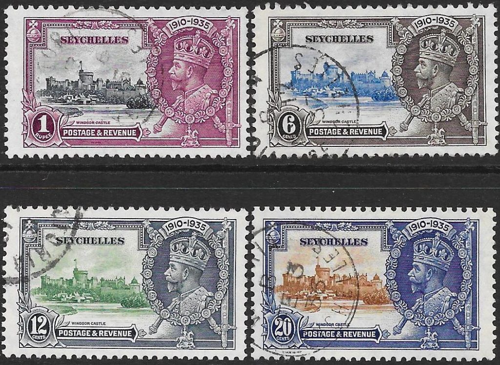 Seychelles: 1935 Silver Jubilee Set of 4. SG 128-131 (FU)