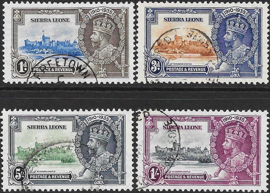 Sierra Leone: 1935 Silver Jubilee Set of 4. SG 181-184 (FU)