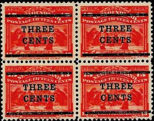 Newfoundland: 1920 3c. on 15c. Bright Scarlet. SG 146 (2 x MH), (2 x MNH)