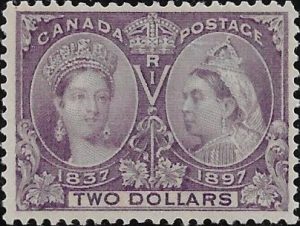 Canada: 1897 Jubilee $2 Deep Violet. SG 137 (MH)