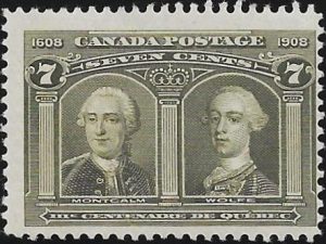 Canada: 1908 Quebec Tercentenary 7c. Olive-Green. SG 192 (MNH)