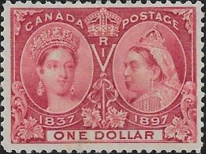 Canada: 1897 Jubilee $1 Lake. SG 136 (MH)