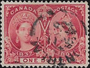 Canada: 1897 Jubilee $1 Lake. SG 136 (FU)