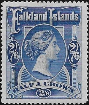 Falkland Islands: 1898 2s. 6d. Deep Blue. SG 41 (MH)
