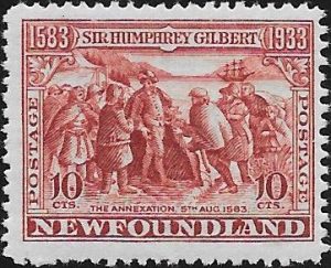 Newfoundland: 1933 10c. Brown-Lake, Line Perf. 14. SG 244b (MNH)