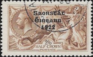 Ireland: 1922-23 2s.6d. Chocolate-Brown. SG 64 (FU)