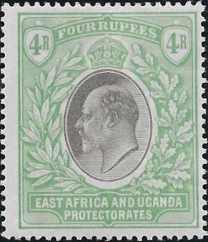 East Africa & Uganda: 1903-04 4r. Grey & Emerald-Green. SG 12 (MH)