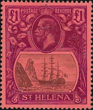 Saint Helena: 1922-37 £1 Grey & Purple/Red. SG 96 (MNH)