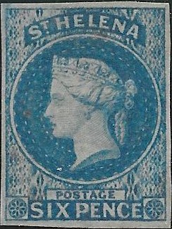 Saint Helena: 1856 6d. Blue. SG 1 (MH)