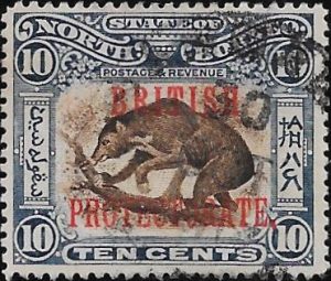 North Borneo: 1901-05 10c. Brown & Slate-Blue. SG 134e (GU)