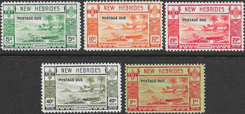 New Hebrides: 1938 Postage Due Set. SG D6-D10 (MNH)