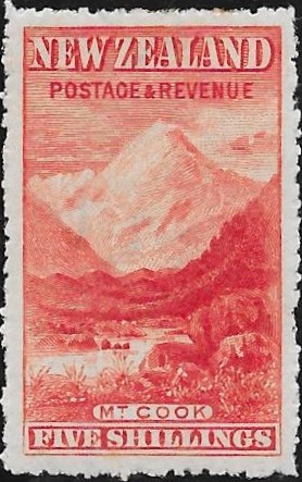 New Zealand: 1902-07 5s. Dull Red, Perf. 14. SG 329b (MH)