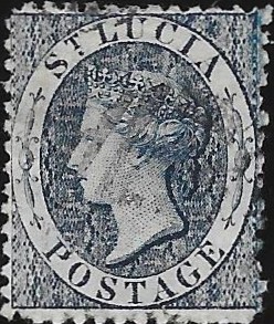 Saint Lucia: 1863 (4d.) Indigo. SG 7 (FU)