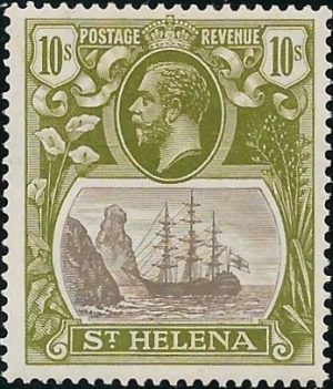 Saint Helena: 1922-37 10s. Grey & Olive-Green. SG 112 (MLH)