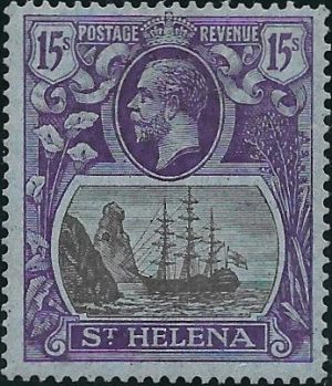 Saint Helena: 1922-37 15s. Grey & Purple/Blue. SG 113 (MLH)