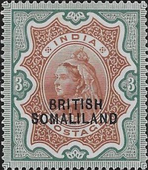 Somaliland: 1903 3r. Brown & Green. SG 23 (MH)