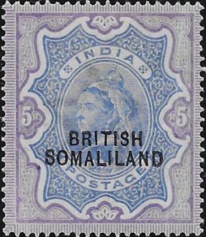 Somaliland: 1903 5r. Ultramarine & Violet. SG 24 (MH)