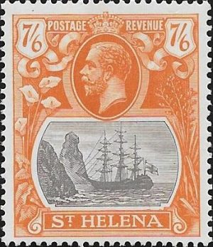 Saint Helena: 1922-37 7s.6d. Grey-Brown & Yellow-Orange. SG 111 (MNH)