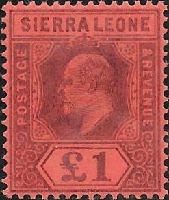 Sierra Leone: 1903 £1 Purple/Red. SG 85 (MNH)