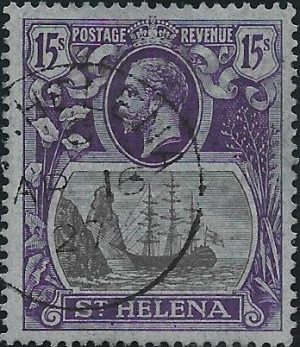 Saint Helena: 1922-37 15s. Grey & Purple/Blue. SG 113 (FU)