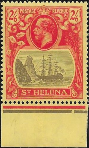Saint Helena: 1922-37 2s.6d. Grey & Red/Yellow with Cleft Rock. SG 109c (MLH)