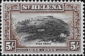 Saint Helena: 1934 Centenary 5s. Black & Chocolate. SG 122 (MLH)