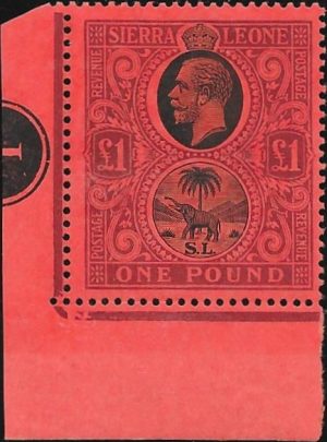 Sierra Leone: 1912-21 £1 Black & Purple/Red. SG 128 (MLH)