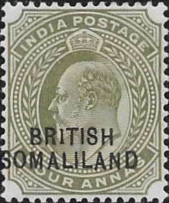 Somaliland: 1903 4a. Olive with "BR1TISH" Variety. SG 29a (MLH)