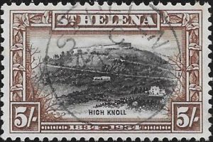 Saint Helena: 1934 Centenary 5s. Black & Chocolate. SG 122 (FU)