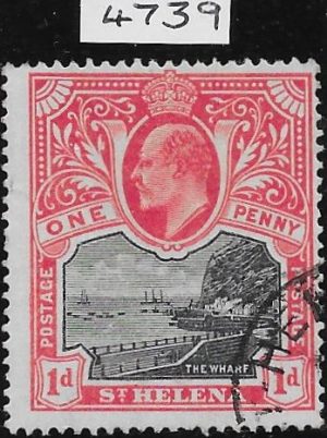 Saint Helena: 1903 1d. Black & Carmine on Bluish Paper. Formerly SG 56a (FU) with Brandon Certificate