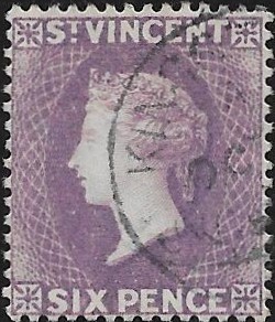 Saint Vincent: 1888 6d. Violet. SG 52 (FU)