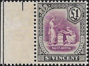 Saint Vincent: 1913-17 £1 Mauve & Black. SG 120 (MNH)