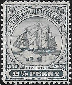 Turks & Caicos Islands: 1900-04 2½d. Greyish Blue with Wmk Inverted & Reversed. SG 104ay (MH)