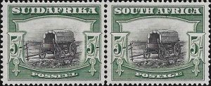 South Africa: 1930 5s. Black & Green, Perf. 14 x 13½. SG 38a (MNH)