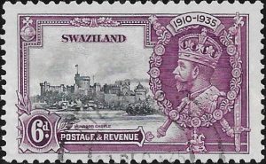 Swaziland: 1935 Silver Jubilee 6d. Slate & Purple. SG 24a (FU)