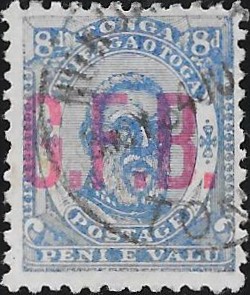 Tonga: 1893 8d. Ultramarine Official. SG O4 (FU)