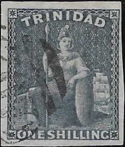 Trinidad: 1859 1s. Indigo. SG 29 (FU)