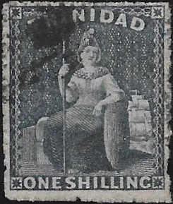 Trinidad: 1861 1s. Indigo. SG 58 (FU)