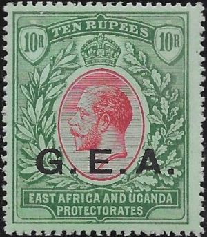 Tanganyika: 1917-21 10r. Red & Green/Green. SG 60 (MNH)